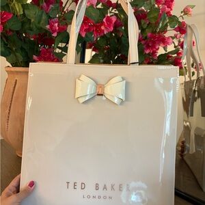 Ted Baker Cream Tote with Bow Accent